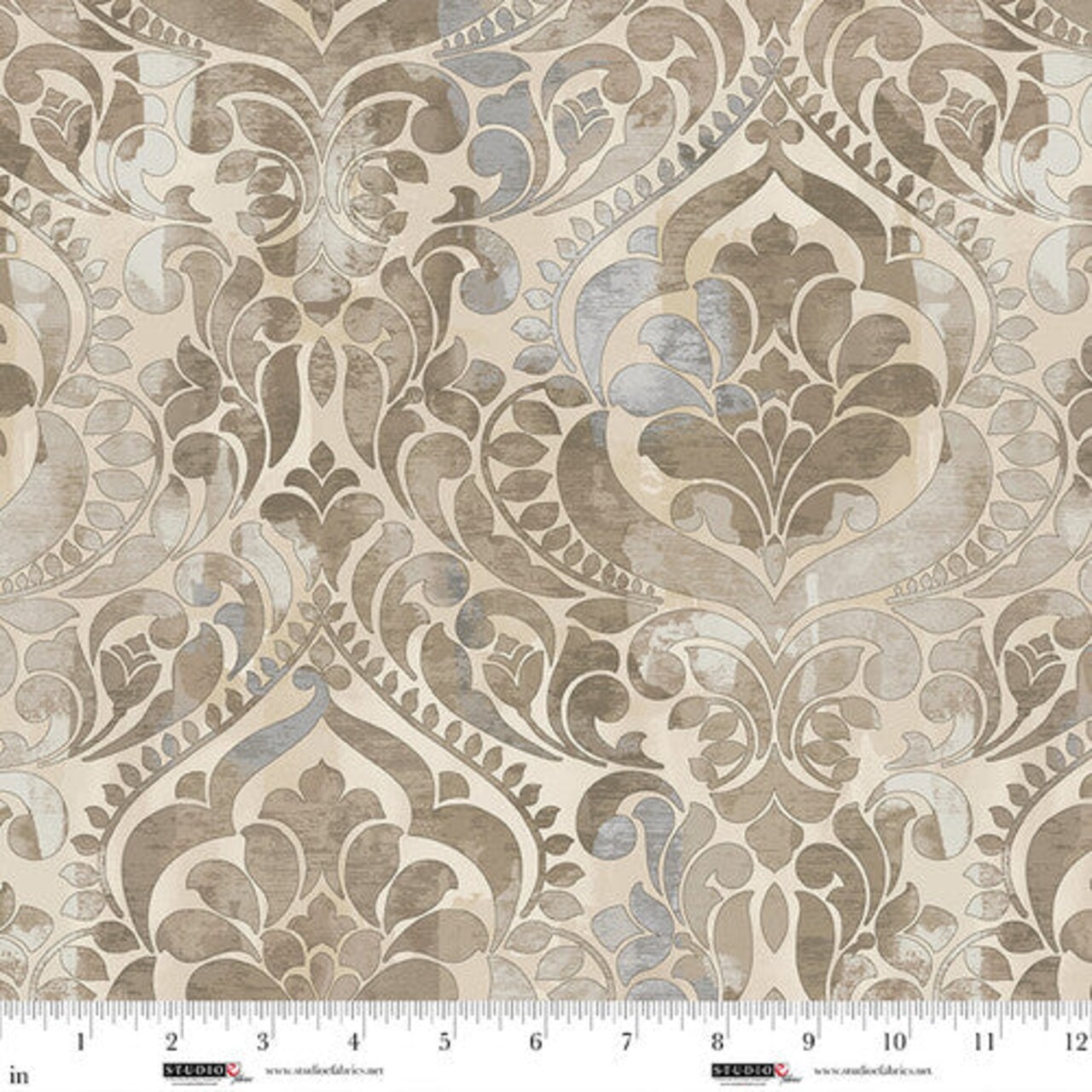 Fabric Studio E Sepia You Damask! 118" Wide Back by the Quarter Yard 8568-34